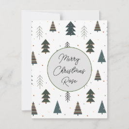 モノグラム かわいい松の木のドット 緑 ノートカード