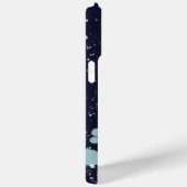 モノグラム かわいい ネイビーブルー ゴールド ホワイト 雪 樹 名前 Case-Mate iPhoneケース (裏面 / 右)