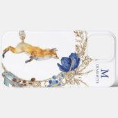 モノグラム かわいい 森のキツネ 水彩 花の名前 Case-Mate iPhoneケース (裏面 (横))
