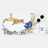 モノグラム かわいい 森のキツネ 水彩 花 名前 Case-Mate iPhoneケース (裏面 (横))
