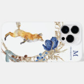 モノグラム かわいい 森のキツネ 水彩 花 名前 Case-Mate iPhoneケース (裏面 (横))