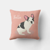 モノグラム.かわいフランスのいブルドッグ。 クッション (裏面)