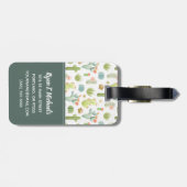 モノグラム|のかわいいサボテンの永続的なパターン ラゲッジタグ (裏面横)