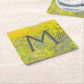 モノグラム|のはちの巣I スクエアペーパーコースター (アングル)