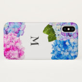 モノグラム|のアジサイの花の水彩画の絵画 Case-Mate iPhoneケース (裏面(横))