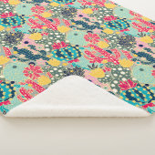 モノグラム|のカラフルな水玉模様のサボテンパターン シェルパブランケット (3/4)