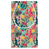 モノグラム|のカラフルな水玉模様のサボテンパターン スモールペーパーバッグ (裏面)