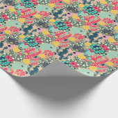 モノグラム|のカラフルな水玉模様のサボテンパターン ラッピングペーパー (角)