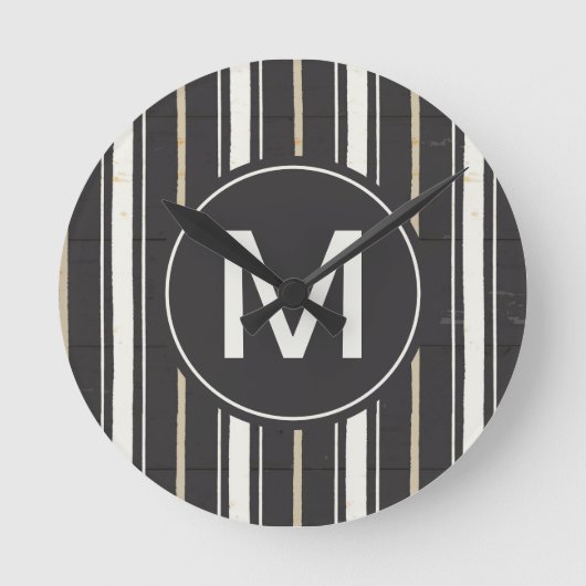 モノグラム|のシンプルのシンボルや象徴のステップ2 ラウンド壁時計 (正面)