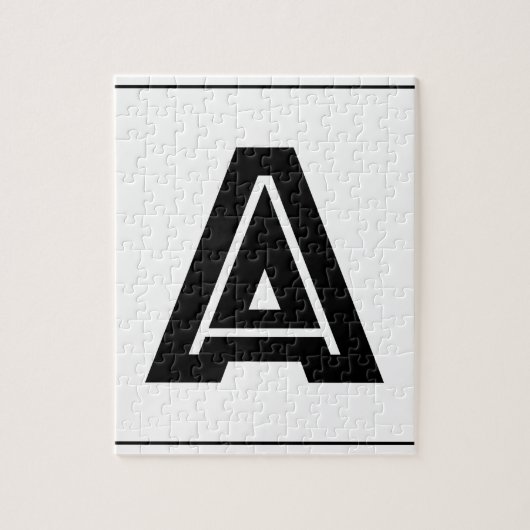 モノグラム|のシンプル、ミニマルなモダンに文字を入れて下さい ジグソーパズル (縦)