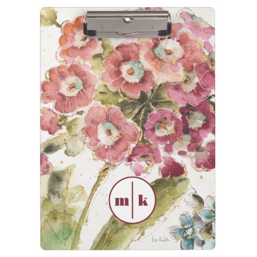 モノグラム|のピンクのサクラソウ クリップボード (正面)