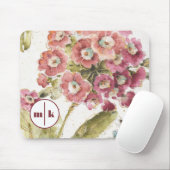 モノグラム|のピンクのサクラソウ マウスパッド (マウス)
