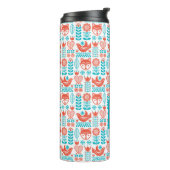 モノグラム|のフィンランドのキツネ及び鳥の民芸パターン タンブラー (回転左)