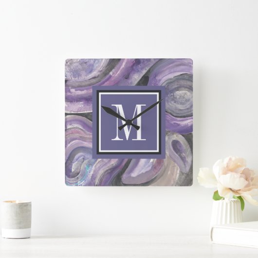 モノグラム|の円雨 スクエア壁時計 (ホーム)