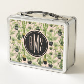 モノグラム|の屋内オアシス|の植物の整列パターン メタルランチボックス (裏面)
