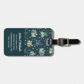 モノグラム|の幾何学的なSucculentsパターン ラゲッジタグ (正面横)