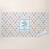 モノグラム|の思慮深い蝶ステップ ビーチタオル (正面)