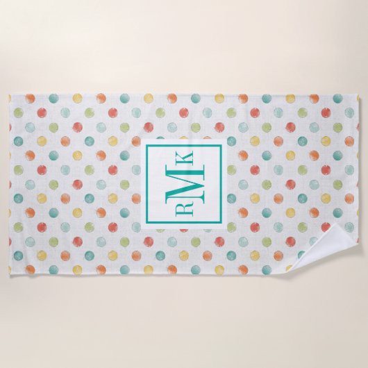 モノグラム|の思慮深い蝶ステップ ビーチタオル (正面)