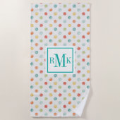 モノグラム|の思慮深い蝶ステップ ビーチタオル (正面)