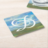 モノグラム|の明るい日II スクエアペーパーコースター (アングル)