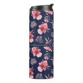 モノグラム|の暗いピンクの水彩画パターン タンブラー (回転左)