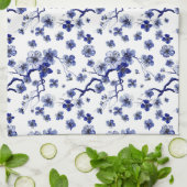 モノグラム|の東洋の桜の枝パターン キッチンタオル (折り畳み)