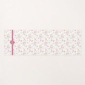 モノグラム|の柔らかいピンクの水彩画の花模様 ヨガマット (正面(横))