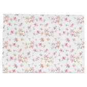 モノグラム|の柔らかいピンクの水彩画の花模様 ラージペーパーバッグ (裏面)