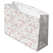 モノグラム|の柔らかいピンクの水彩画の花模様 ラージペーパーバッグ (裏面アングル)