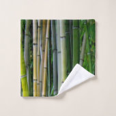 モノグラム|の緑のタケ森林植物の自然 バスタオルセット (ウォッシュタオル)