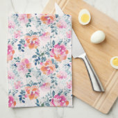 モノグラム|の色彩の鮮やかなバラパターン キッチンタオル (四つ折り)