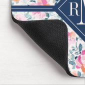 モノグラム|の色彩の鮮やかなバラパターン マウスパッド (コーナー)