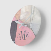 モノグラム|の赤面の花嫁 ラウンド壁時計 (傾斜)