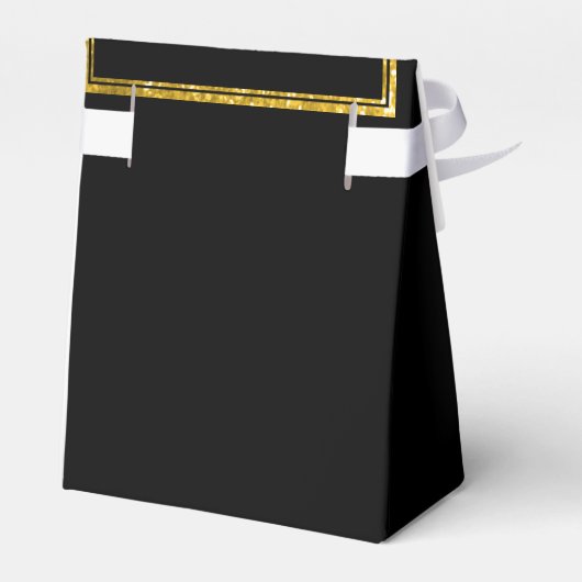 モノグラム|の金ゴールドのグリッターのパーティー フェイバーボックス (裏面サイド)