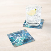 モノグラム |もつれた スクエアペーパーコースター (インサイチュ)