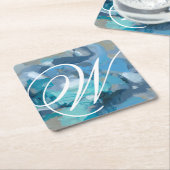 モノグラム |もつれた スクエアペーパーコースター (アングル)