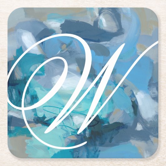 モノグラム |もつれた スクエアペーパーコースター (正面)