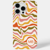 モノグラム アブストラクト ストライプ モダン パーソナライズド Case-Mate iPhoneケース (裏面)
