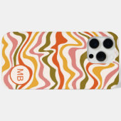 モノグラム アブストラクト ストライプ モダン パーソナライズド Case-Mate iPhoneケース (裏面 (横))