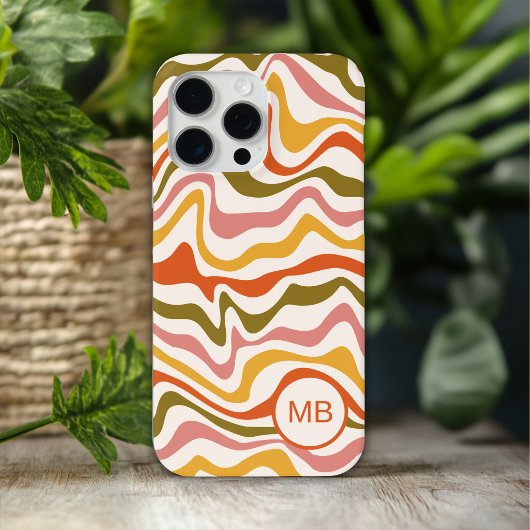 モノグラム アブストラクト ストライプ モダン パーソナライズド Case-Mate iPhoneケース