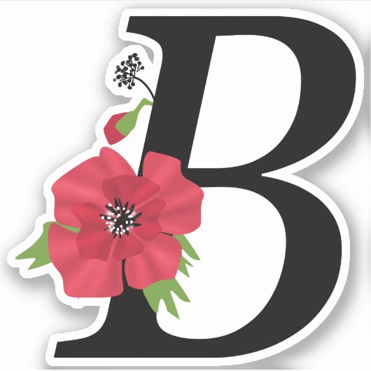 モノグラム,アルファベット,レテBr,フローラモノグラム シール (正面)