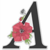モノグラム、アルファベット、文字A、フローラモノグラム、flo シール (正面)