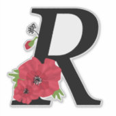 モノグラム、アルファベット、文字R、フローラモノグラム、flo シール (正面)