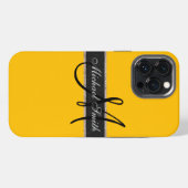 モノグラム アンバー色の背景 iPhoneケース (裏面横)