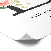 モノグラム アート プリント、文字 E、結婚式、ベビーシャワー ポスター (角)