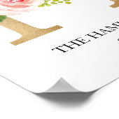 モノグラム アート プリント、文字 H、結婚式、ベビー・ルーム ポスター (角)