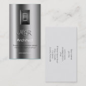 モノグラム、インテリアデザインアーキテクト、メタリックルック 名刺 (正面/裏面)