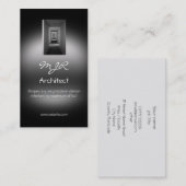 モノグラム、インテリアデザインアーキテクト、メタリックルック 名刺 (正面/裏面)