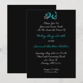 モノグラム ウェディング ブラック/ホワイト インビテーション (正面/裏面)