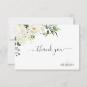 モノグラム ウォーターカラー アラバスター ローズ ハイドランジア サンキューカード (正面)